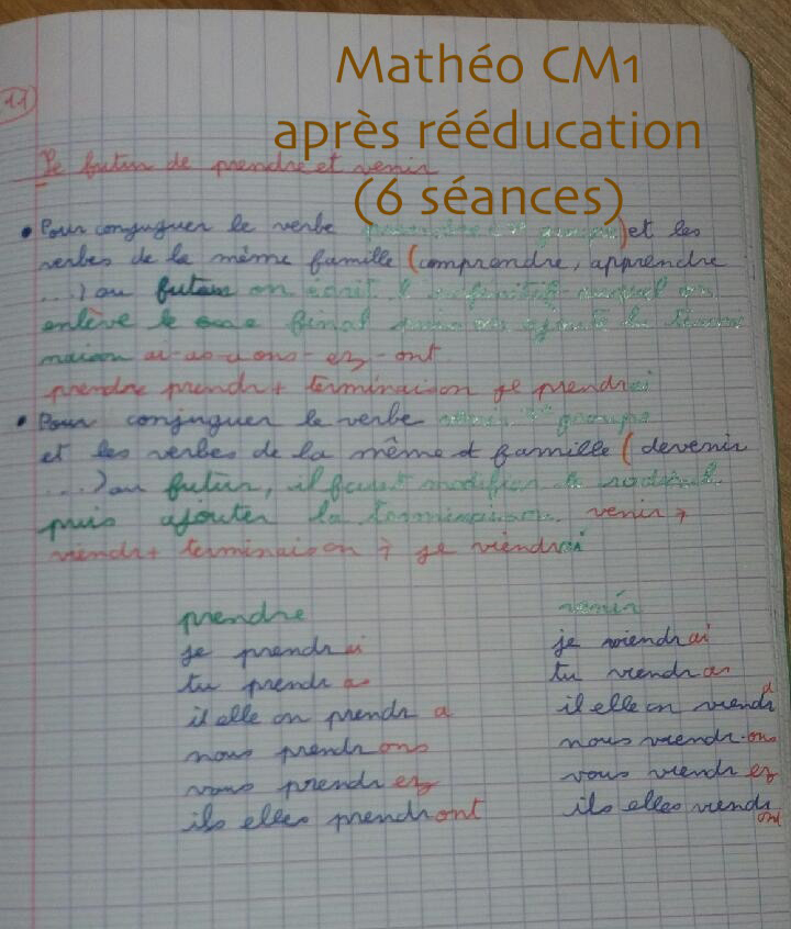 image d'un élève après la rééducation